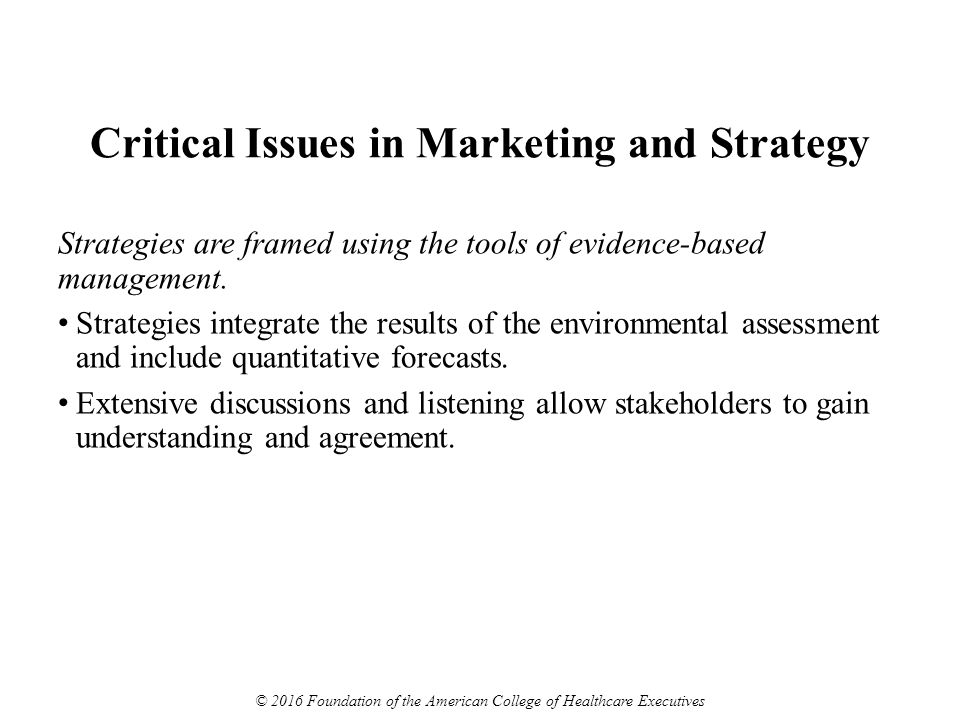 Critical evaluation of strategic management issues